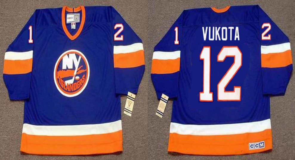 2019 Men New York Islanders #12 Vukota blue CCM NHL jersey